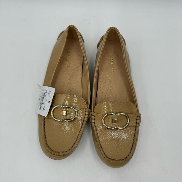 Liz Claiborne Womens 6.5 Antonia Tan Faux Patent  Slip On Casual Loafers Shoes $ - Picture 6 of 9
